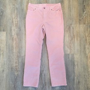 LL Bean Corduroy Pants Womens 10 Reg Soft Pink Favorite Fit Stretch Straight Leg